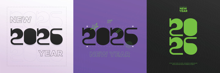Futuristic Techno Typography Design for 2026 New Year Celebration in Bold Minimalist Style