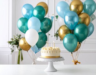 yellow balloons on white background