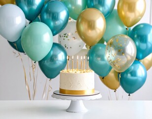 colorful balloons isolated on white