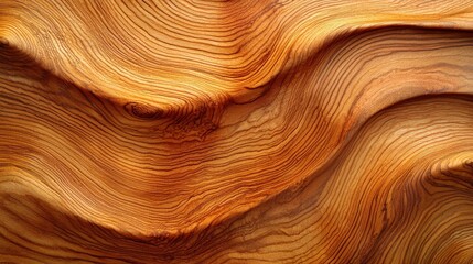 Minimalist surface division smooth wooden surface natural grain patterns organic linear divisions side angle lighting wood texture color variations amber tones