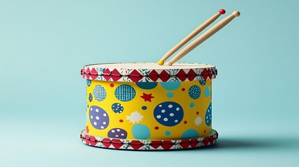 Colorful Toy Drum with Drumsticks