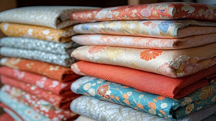 Stacks of Floral Fabric