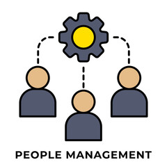 Single Icon People Management. Perfect for Presentation, Website, apps, etc. Icon Line Color Style