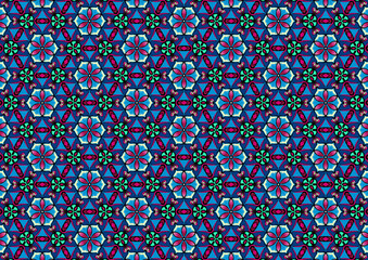 kaleidoscope floral seamless pattern, kaleidoscope floral pop art design, kaleidoscope floral geometric symmetry background, Kaleidoscopic Floral Tile Pattern, Psychedelic Geometric Mandala Background