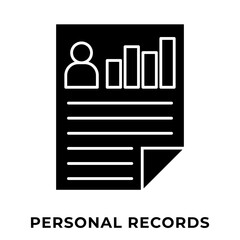 Single Icon Personal Records. Perfect for Presentation, Website, apps, etc. Icon Glyph Style