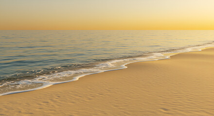 Fototapeta premium Golden beach at sunset