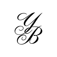 Elegant YA Monogram Logo in Black Script – Luxury Calligraphy Initial Design on White Background