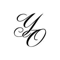 Elegant YA Monogram Logo in Black Script – Luxury Calligraphy Initial Design on White Background