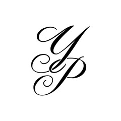 Elegant YA Monogram Logo in Black Script – Luxury Calligraphy Initial Design on White Background