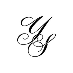 Elegant YA Monogram Logo in Black Script – Luxury Calligraphy Initial Design on White Background