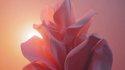 Abstract floral, soft sunset glow