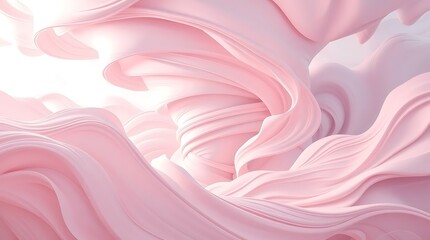 Abstract pink silk tornado spiral wavy background. 3d rendering, 