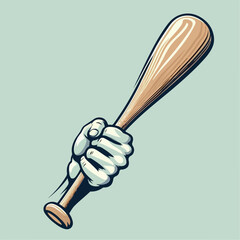 baseball bat hand illustration 