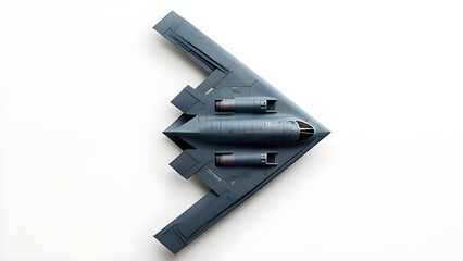 Realistic B-2 Spirit in Paper Cutout Collage Style on White Background