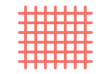 Red grid forming a checkered pattern on a transparent background, ideal for modern and stylish designs