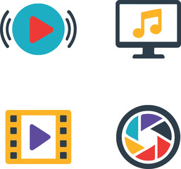 Set of Multimedia logo icon