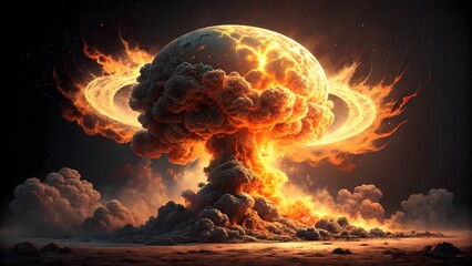 Nuclear Explosion Mushroom Cloud Shockwave Destruction Power