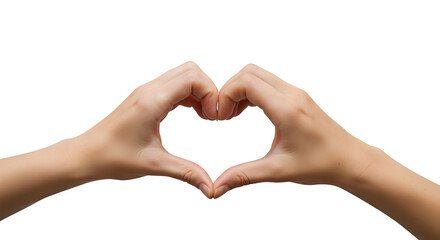 Two hands forming a heart shape against a black background expressing love gesture   ai generative, transparent background, white background.
