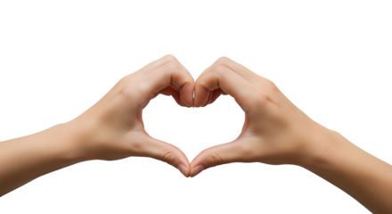 Two hands forming a heart shape against a black background expressing love gesture ai generative, transparent background, white background.