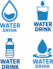 Set of water drink logo