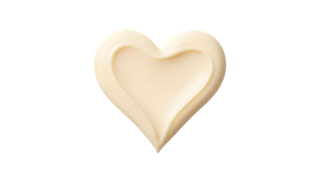 A single white chocolate heart isolated against a plain black background studio shot ai generative, transparent background, white background.