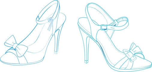 vector illustration of a female shoe
