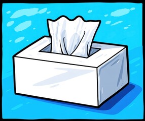White tissue box with tissues