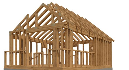 Obraz premium 木骨の詩：家への序章