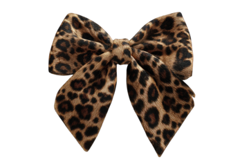 Leopard print bow,  brown and tan