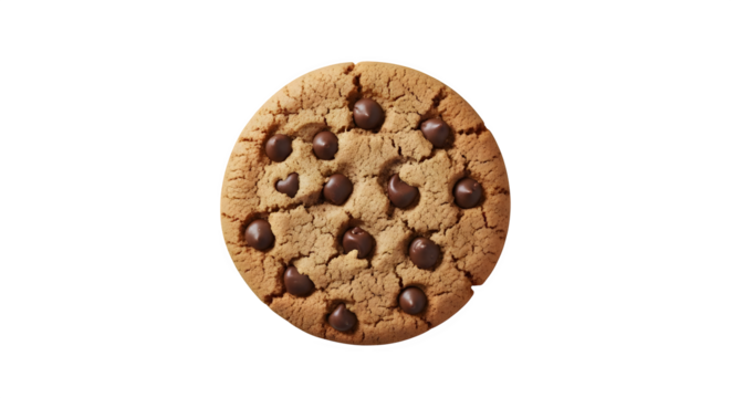 A single chocolate chip cookie on a black background, presented in the center   ai generative, transparent background, white background.