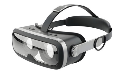 A close up view of a virtual reality headset on a black background in studio shot   ai generative, transparent background, white background.