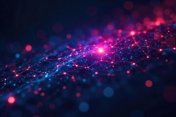 Glowing Digital Network Abstract Data Streams Flowing Through Interconnected Systems, Representing Modern Knowledge Transfer