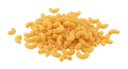 Close up shot showing a pile of uncooked elbow macaroni on a black background   ai generative, transparent background, white background.