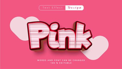 Pink Romantic Typography &ndash; Editable 3D Font and Love-Themed Design Vector