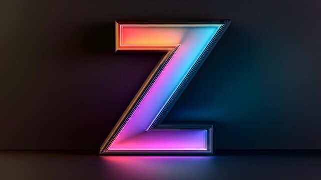 Neon letter Z on a dark background
