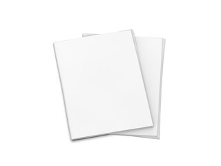 Blank white newspaper mockup template on isolated white background, 3d illustration