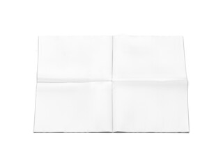 Blank white newspaper mockup template on isolated white background, 3d illustration