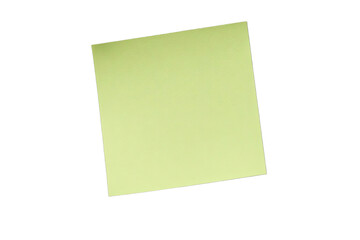 A light yellowish-green sticky note, square-shaped, with a dashed black border, against a black background