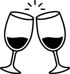 Elegant Wine Glasses Clinking in Celebration A Symbol of Festivity and Joyful Gatherings with Friends and Family