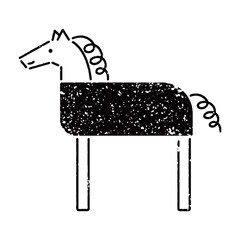 年賀状に！馬の判子風イラスト素材