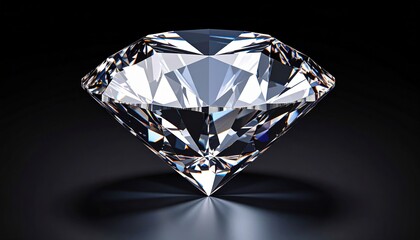 A stunning, flawless diamond glistening under soft lighting against a dark background