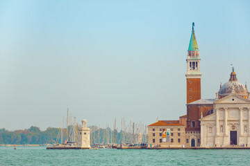 Scenic View of San Giorgio Maggiore Basilica and Bell Tower in Venice, Italy