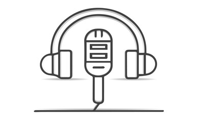headphone and microphone  vector icon 