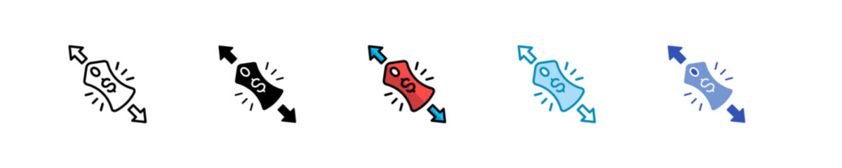 Price Elasticity  Icon Set Multiple Style Collection