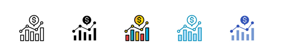 Market Analysis  Icon Set Multiple Style Collection