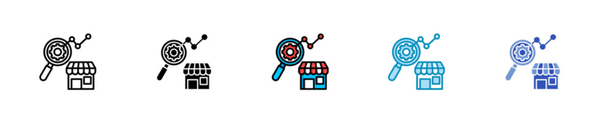 Market Testing  Icon Set Multiple Style Collection