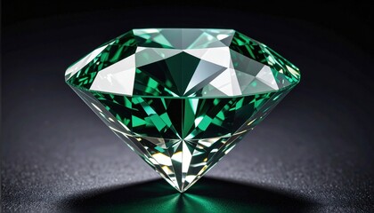 Stunning emerald-cut diamond glistening under soft light, showcasing intricate facets and brilliance