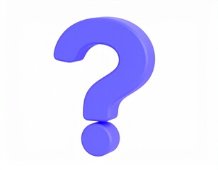 question mark 3d rendering isolated on white background cartoon plastic style icon