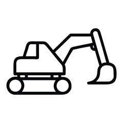 Dynamic excavator outline illustration for construction projects or industrial design needs
