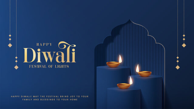 Happy Diwali - festival of lights colorful poster template design with decorative diya lamp. vector illustration.  Indian festival of lights Happy Diwali, holiday Background, Diwali celebration.